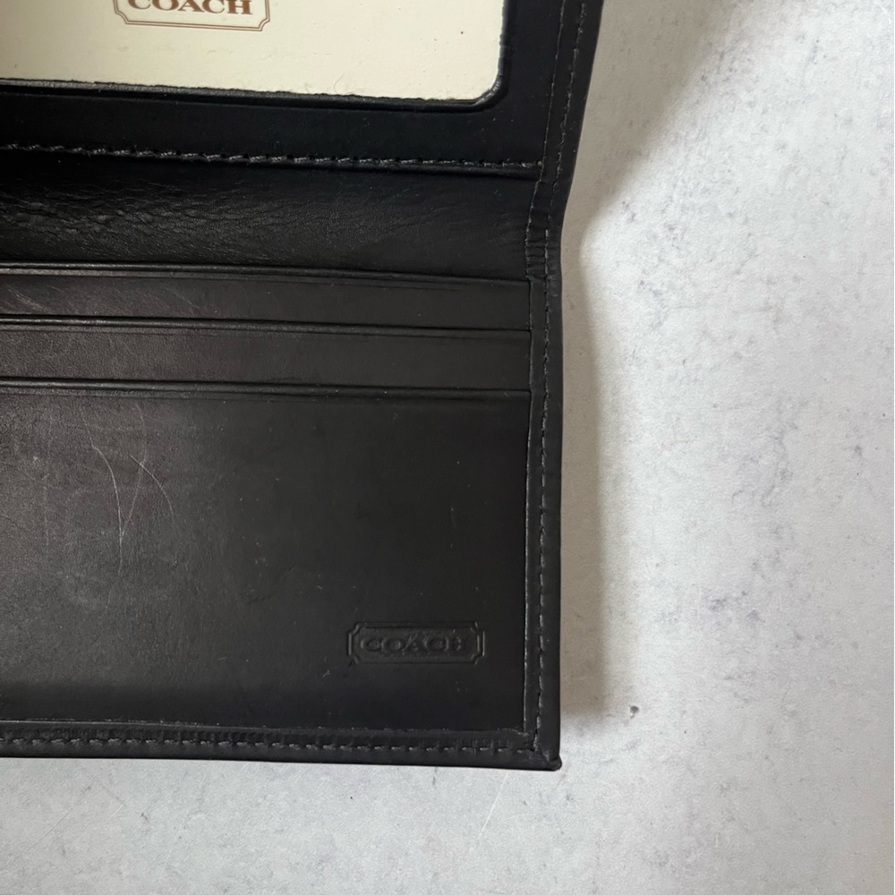 COACH Leather Tri-Fold Wallet Black NEW - Picture 5 of 5